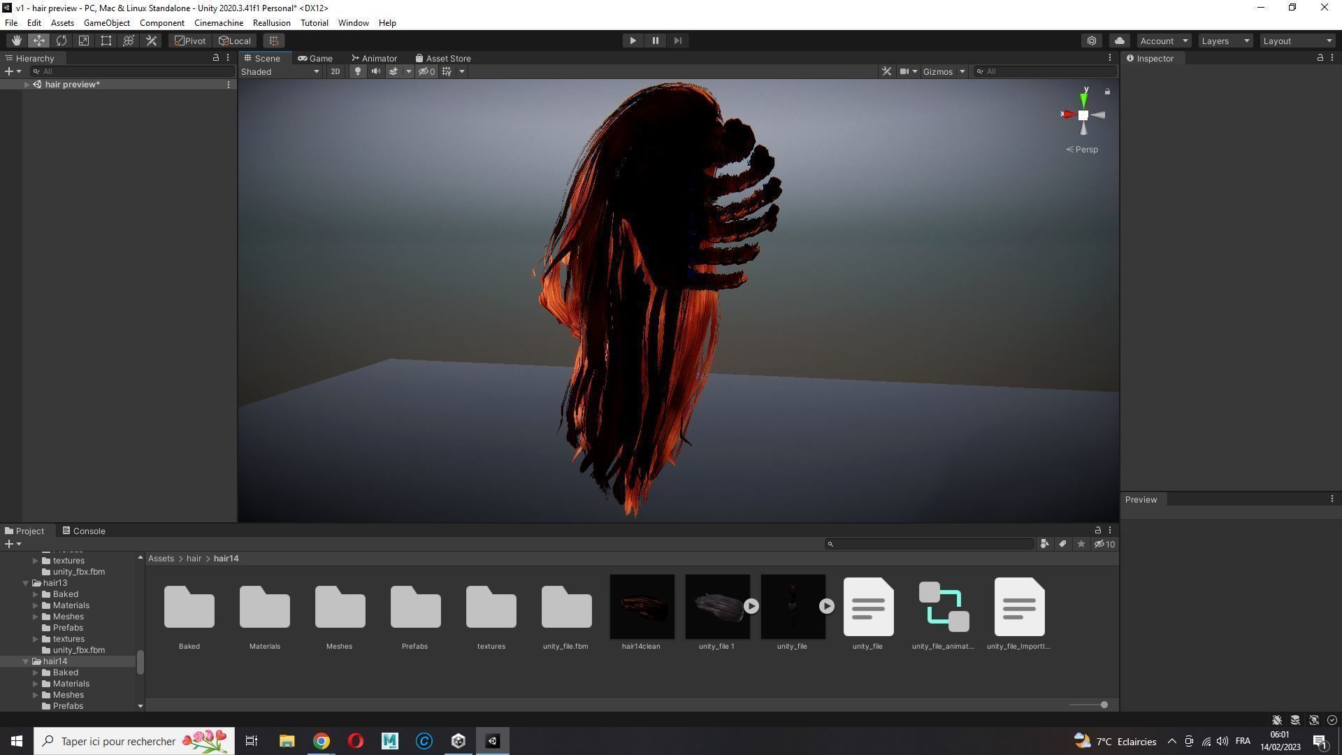 Realistic Female hair game cards  Low-poly 3D model_29