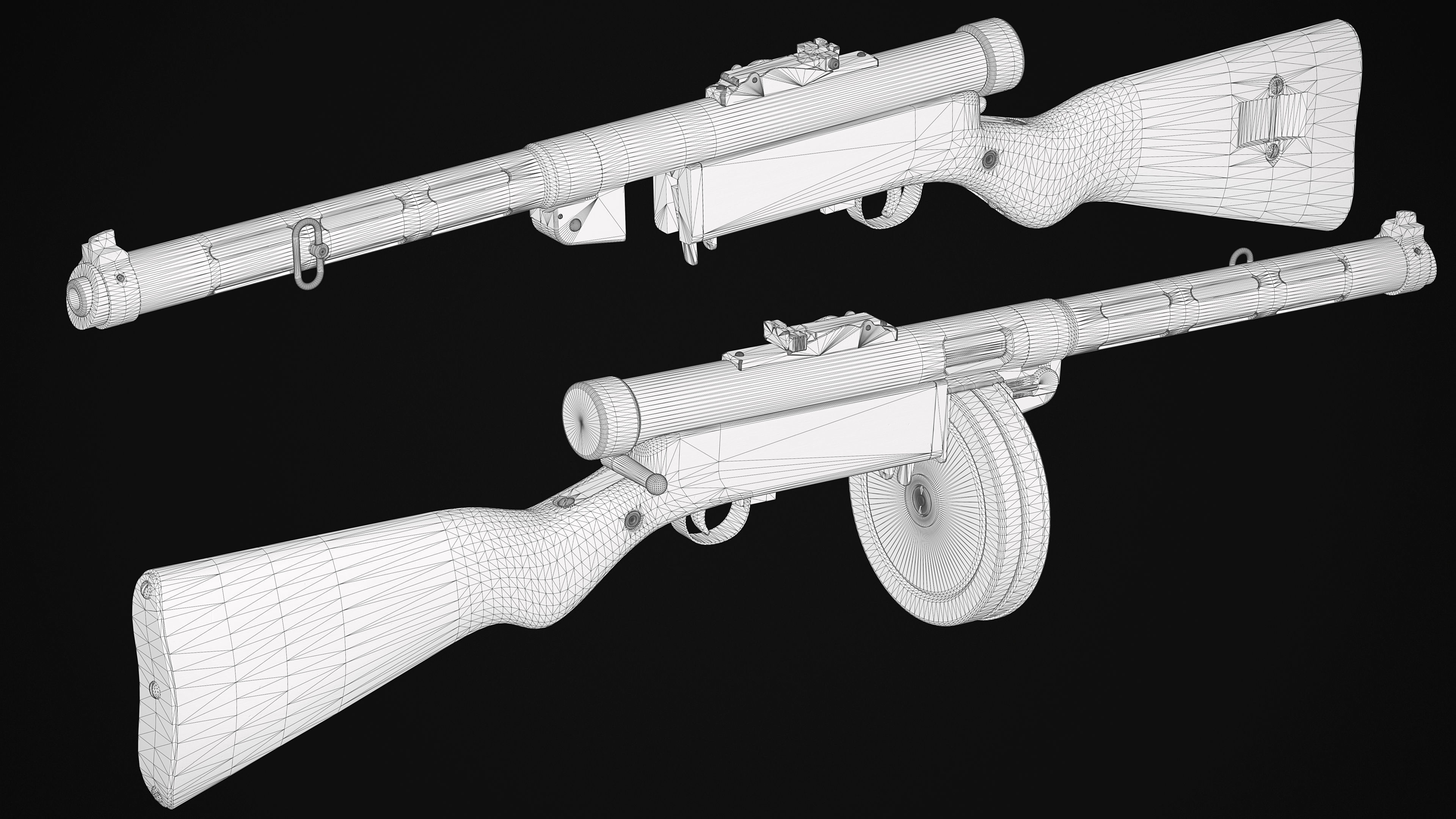 Suomi KP-31 Low-poly 3D model_14