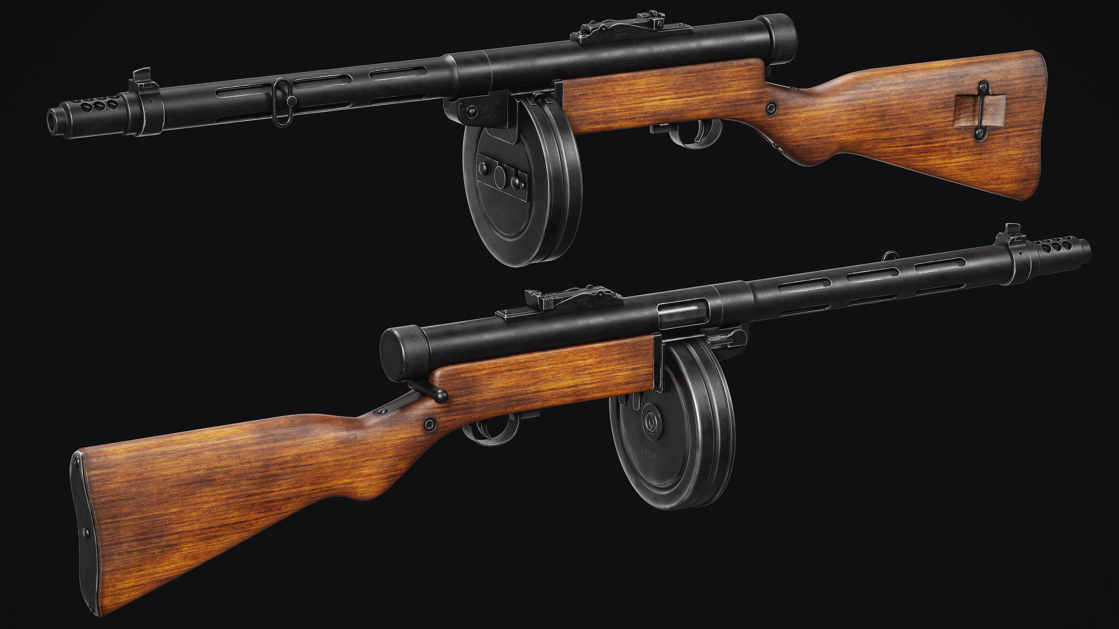 Suomi KP-31 Low-poly 3D model_2