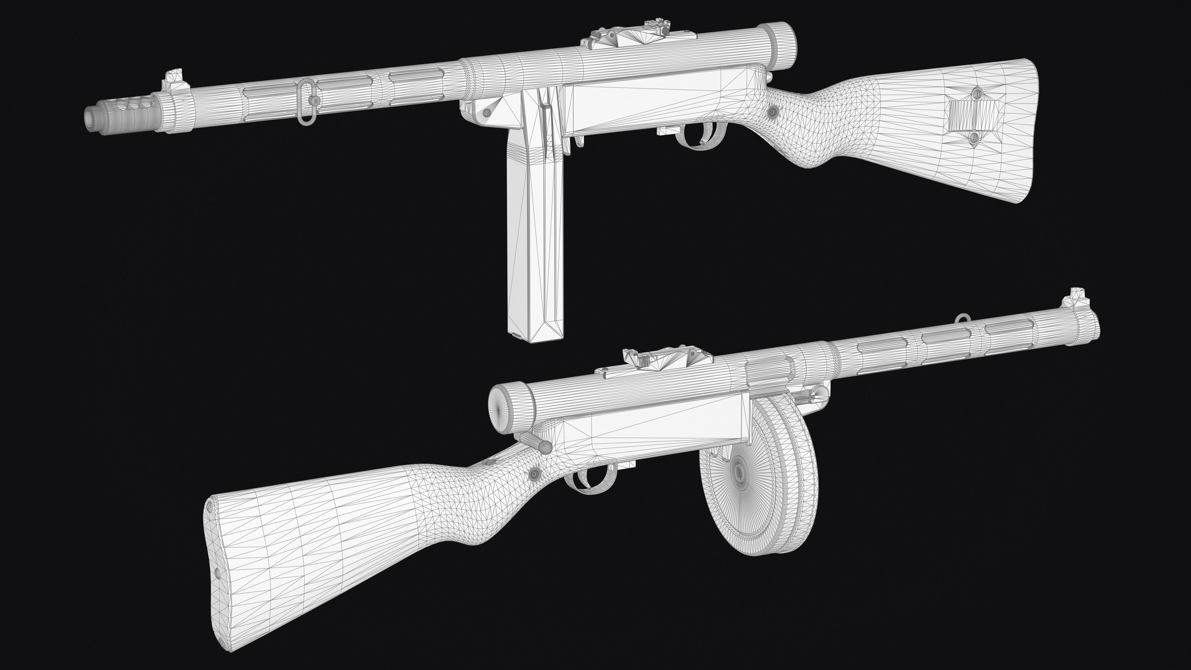 Suomi KP-31 Low-poly 3D model_7
