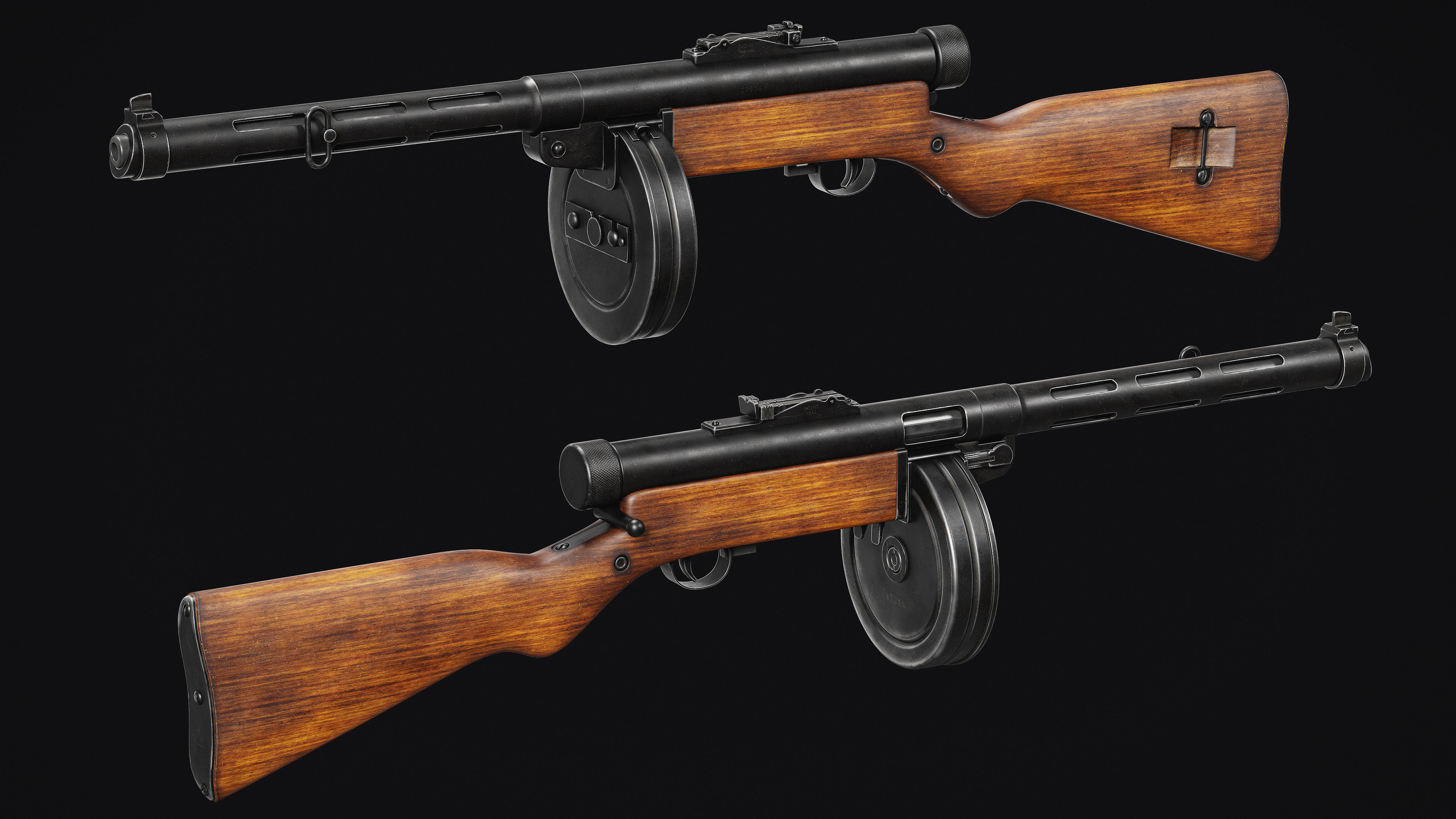 Suomi KP-31 Low-poly 3D model_1