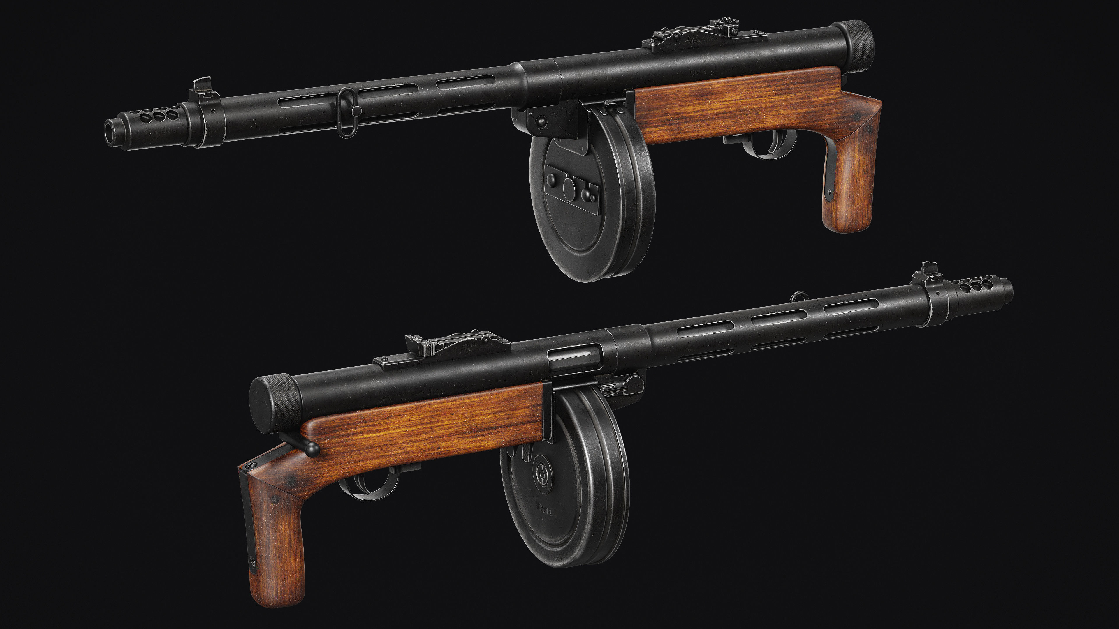 Suomi KP-31 Low-poly 3D model_4