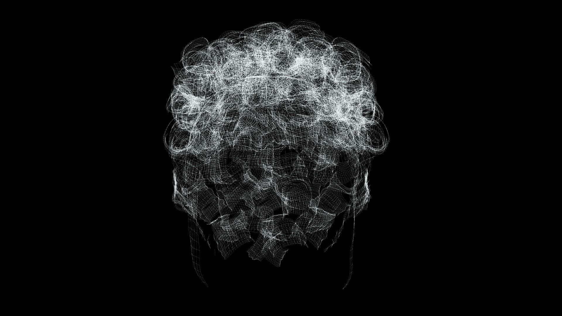 Realistic Female hair modern  Low-poly 3D model_11