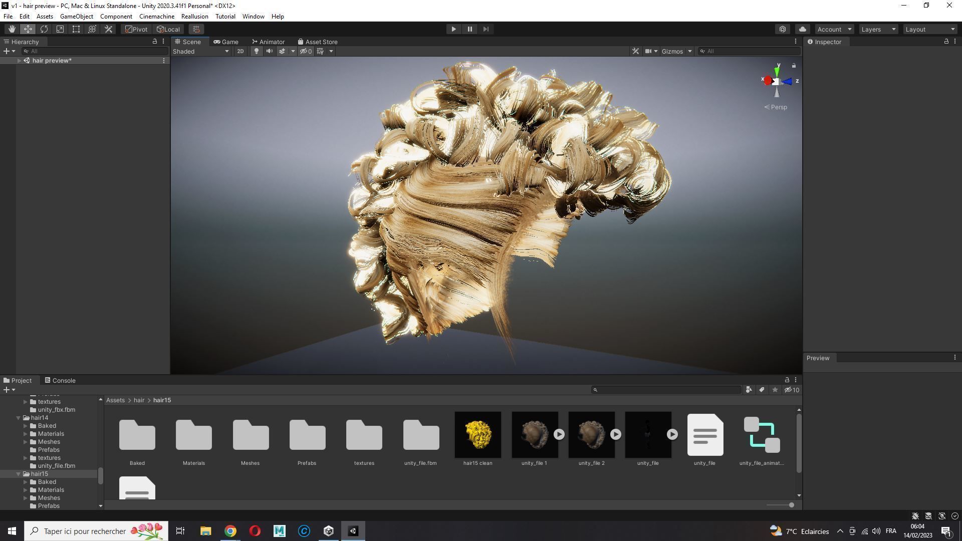 Realistic Female hair modern  Low-poly 3D model_26