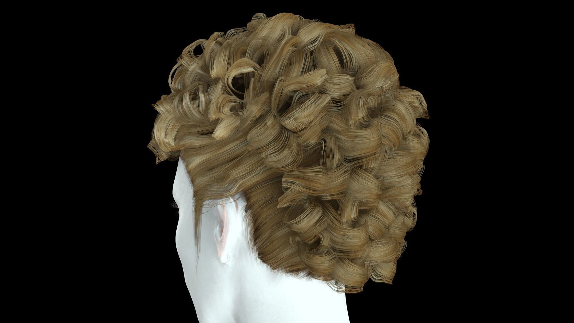 Realistic Female hair modern  Low-poly 3D model_5