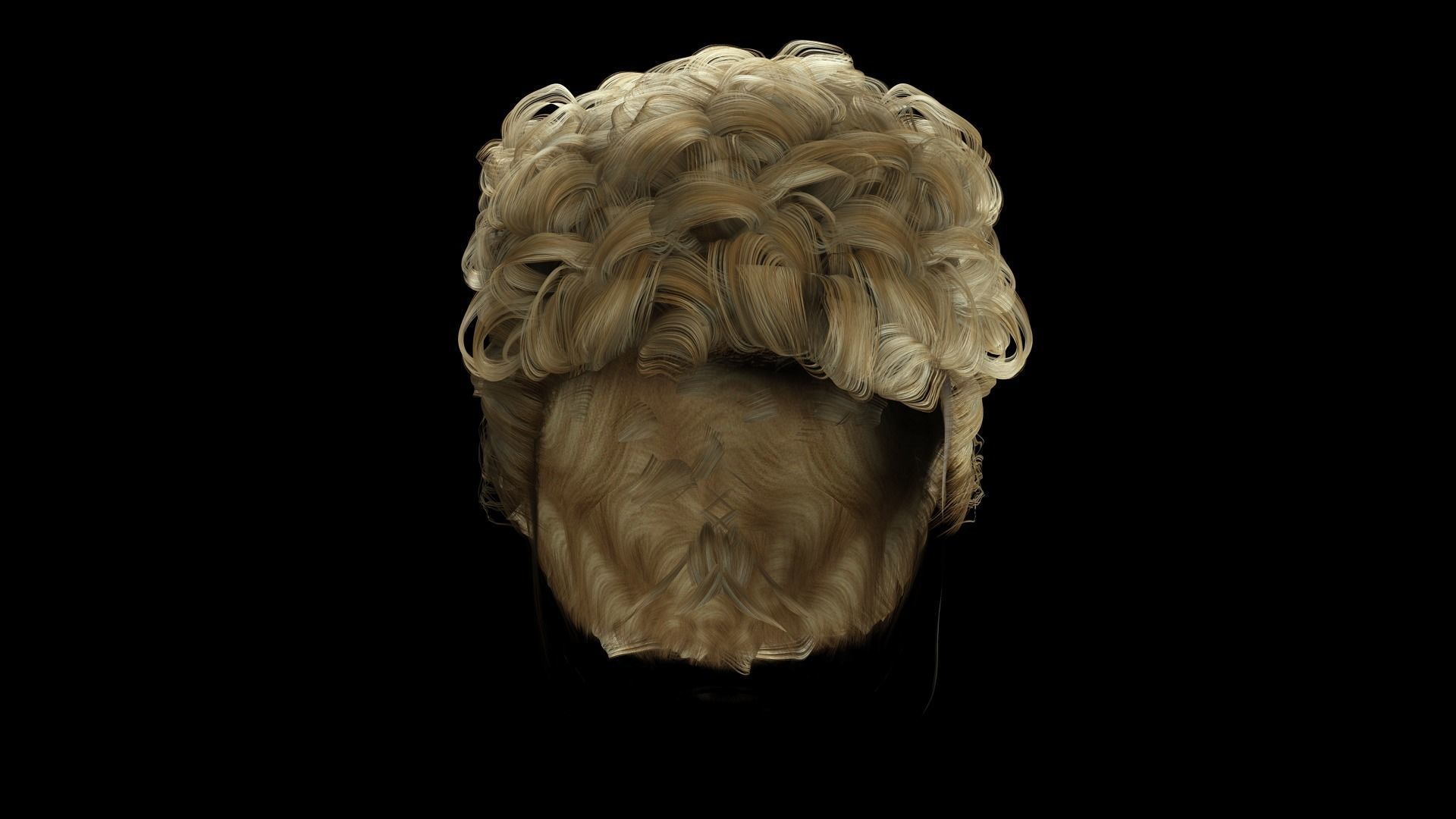 Realistic Female hair modern  Low-poly 3D model_7