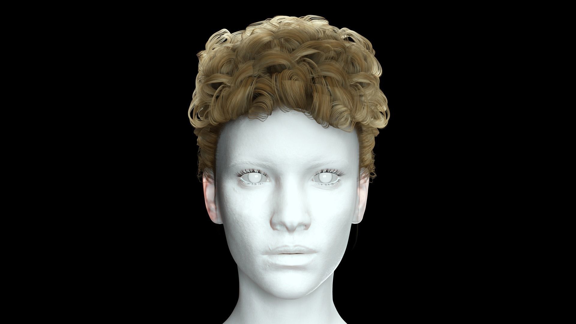 Realistic Female hair modern  Low-poly 3D model_2
