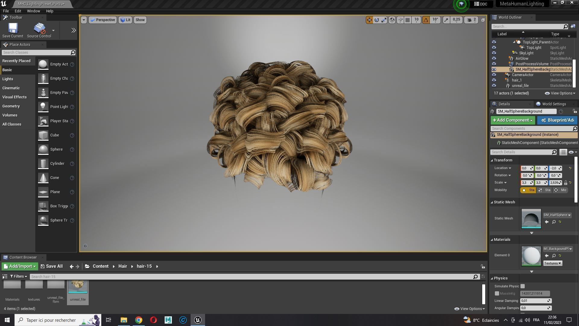 Realistic Female hair modern  Low-poly 3D model_21