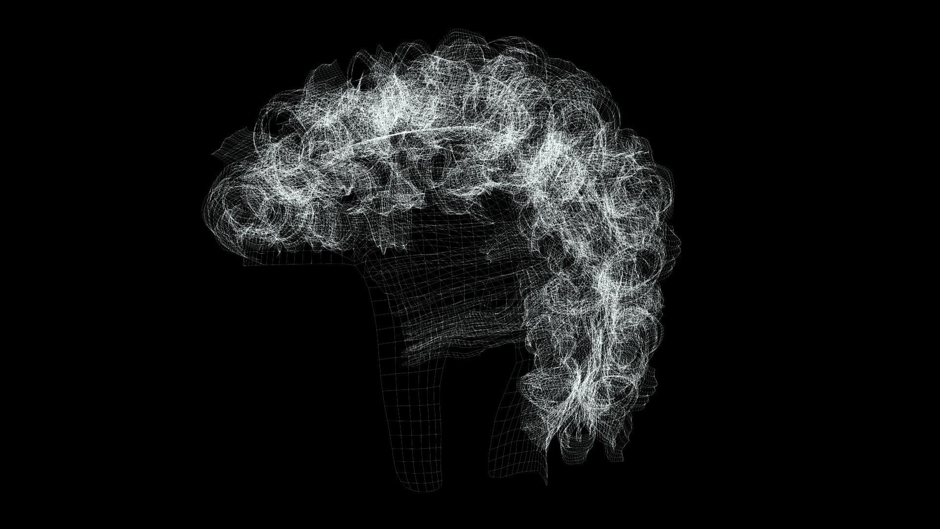 Realistic Female hair modern  Low-poly 3D model_12