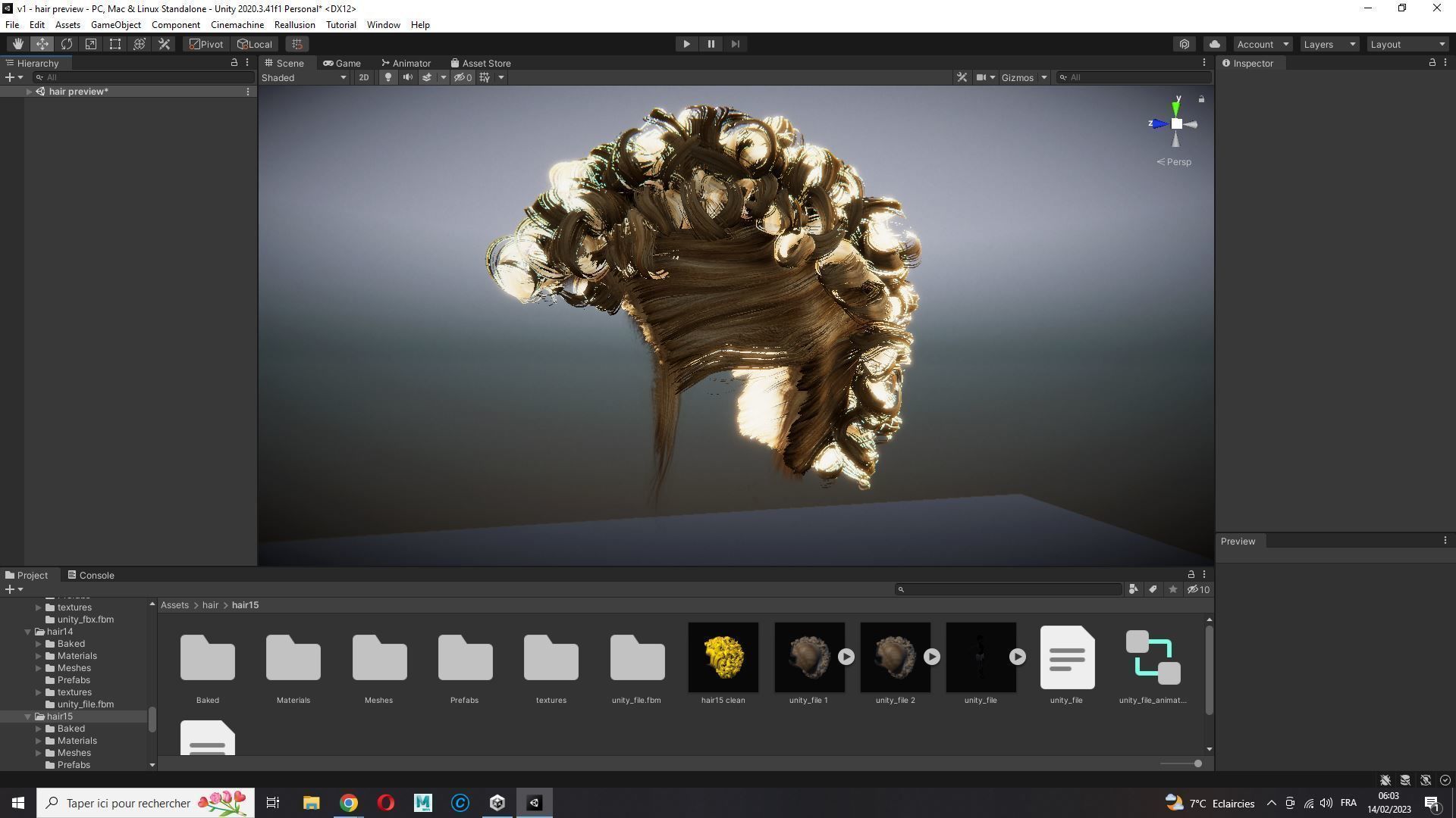 Realistic Female hair modern  Low-poly 3D model_25