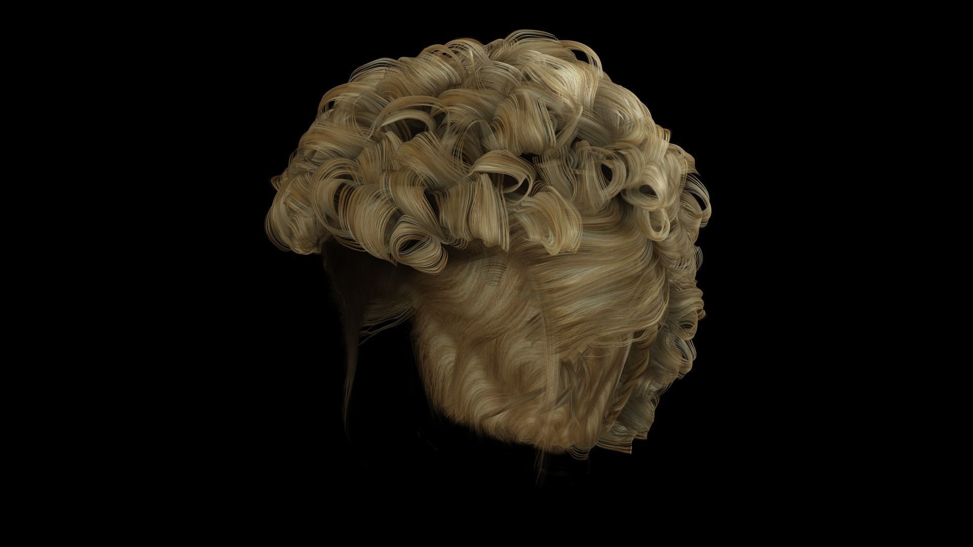 Realistic Female hair modern  Low-poly 3D model_8