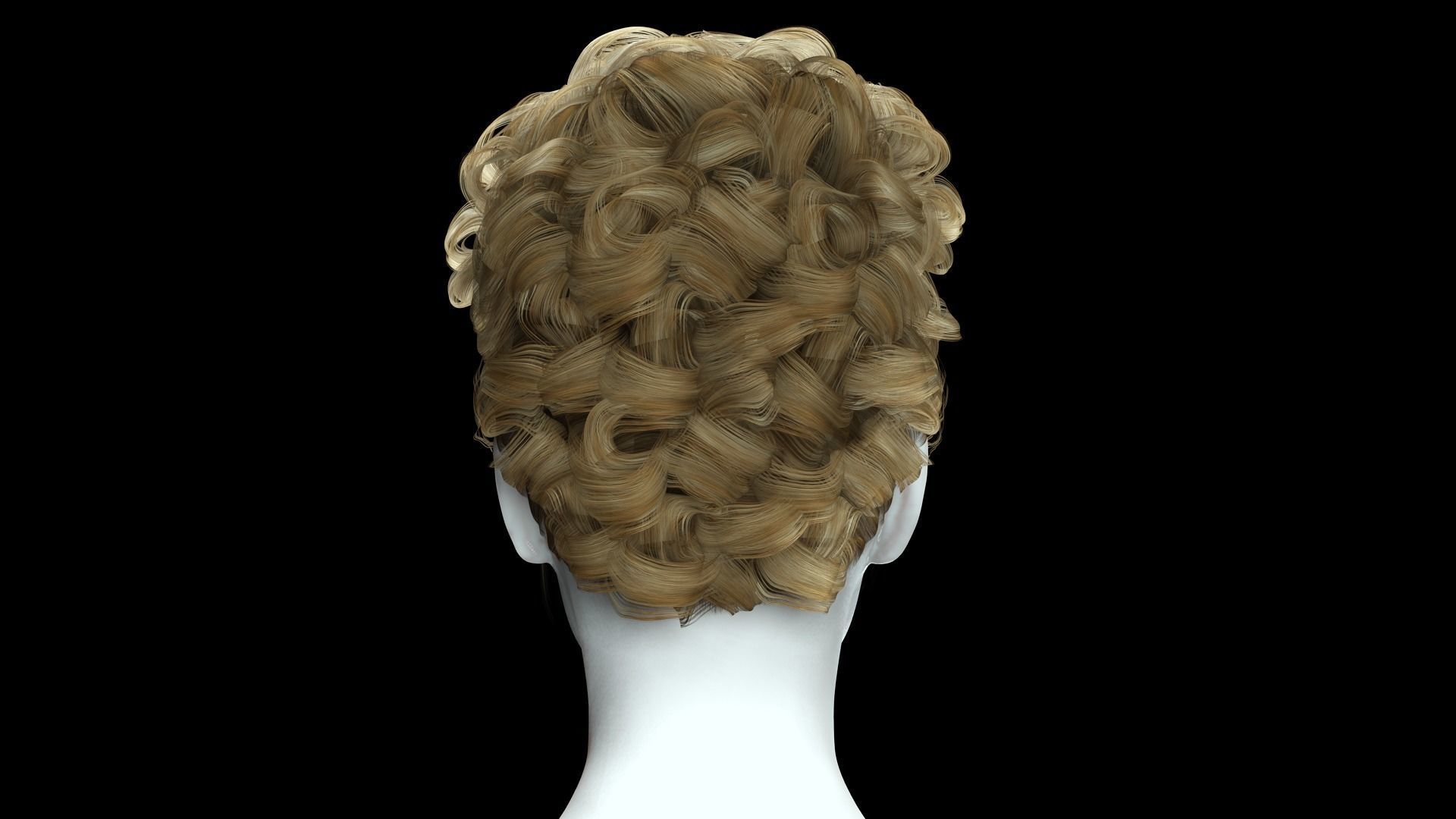 Realistic Female hair modern  Low-poly 3D model_6