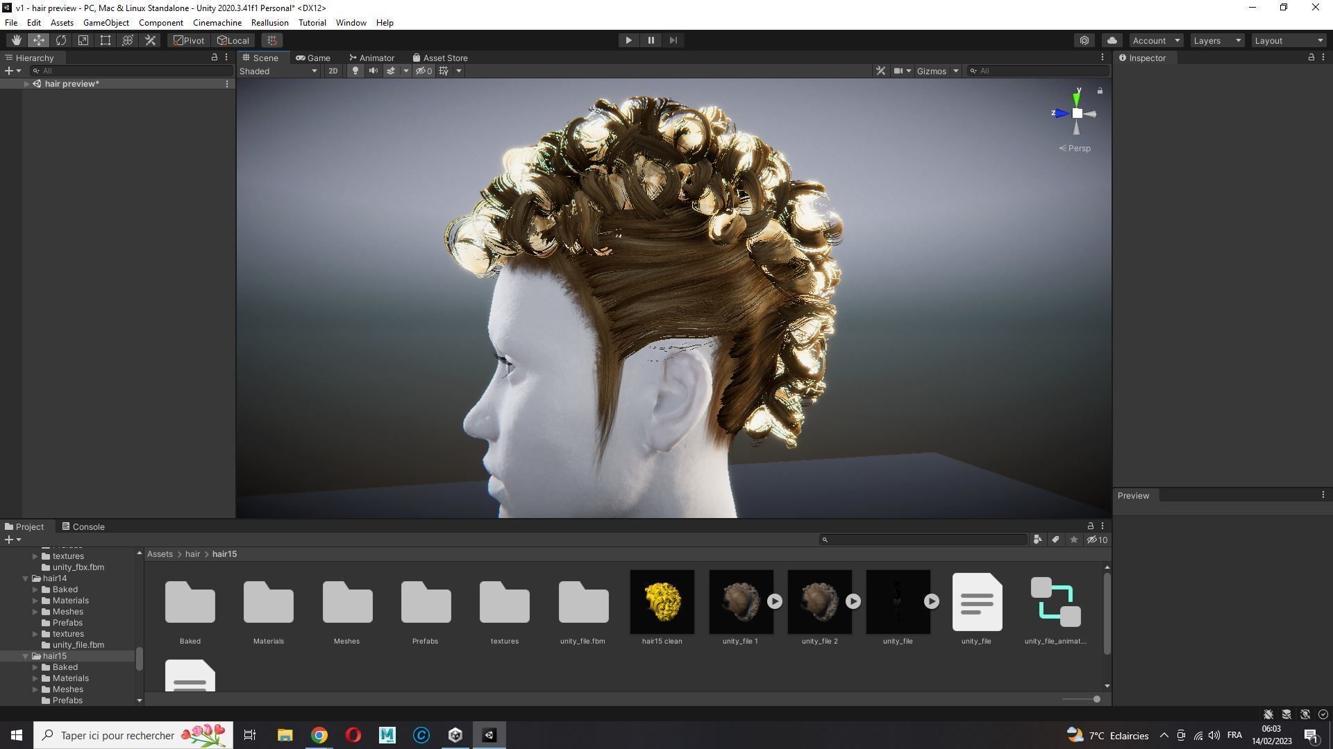 Realistic Female hair modern  Low-poly 3D model_24