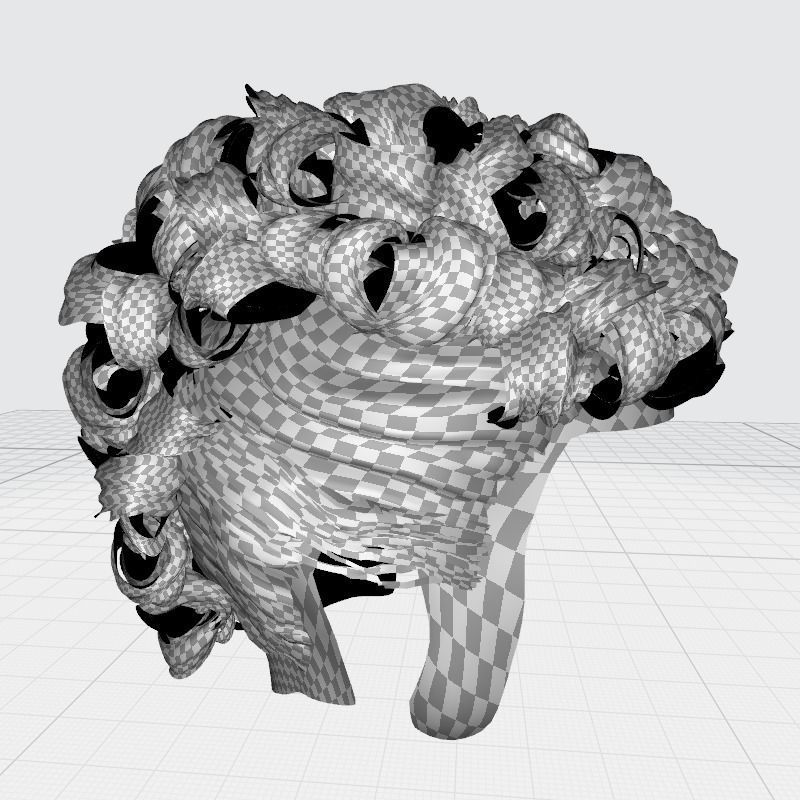 Realistic Female hair modern  Low-poly 3D model_27