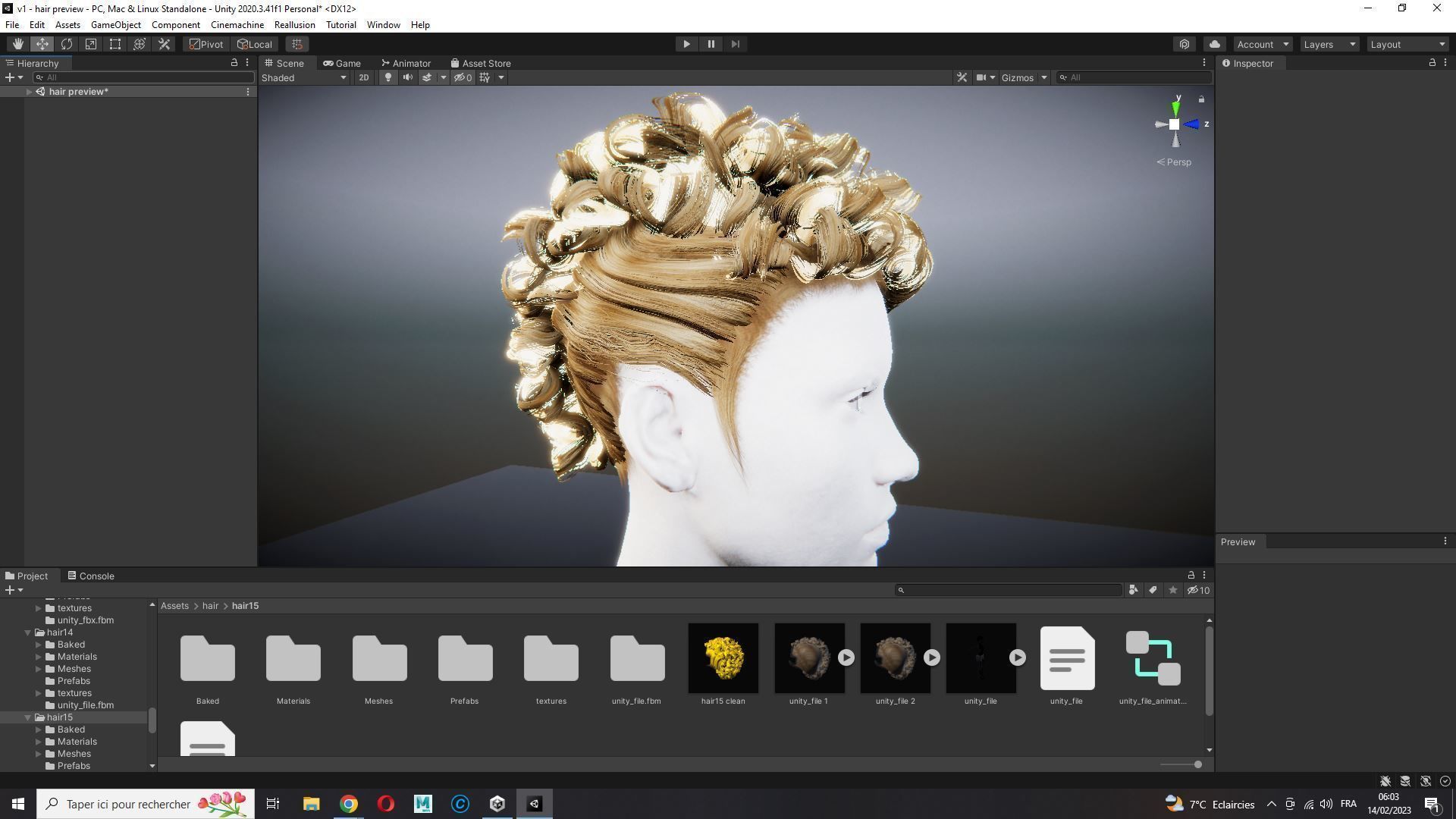 Realistic Female hair modern  Low-poly 3D model_23