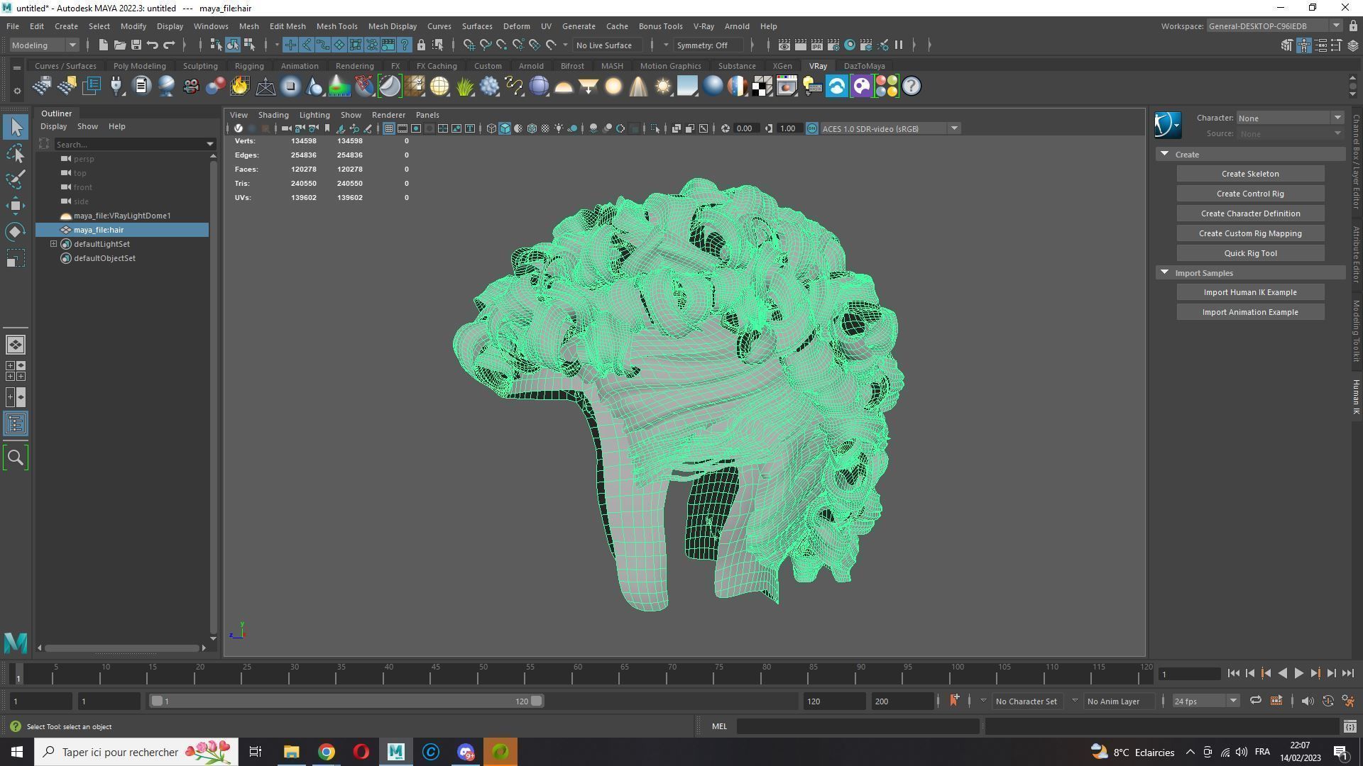 Realistic Female hair modern  Low-poly 3D model_19