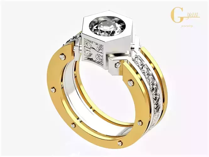 men signet male ring with stones