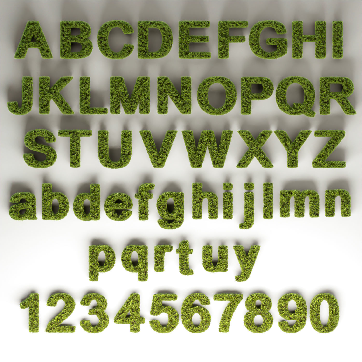 Mossy letters and numbers collection vol 187 3D model_3