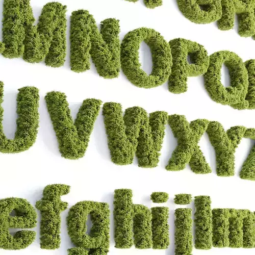 Mossy letters and numbers collection vol 187 3D model