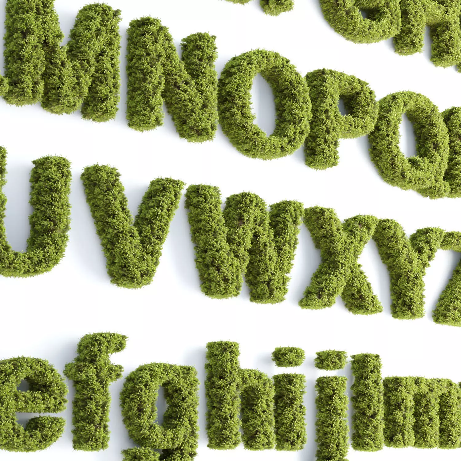 Mossy letters and numbers collection vol 187 3D model_0