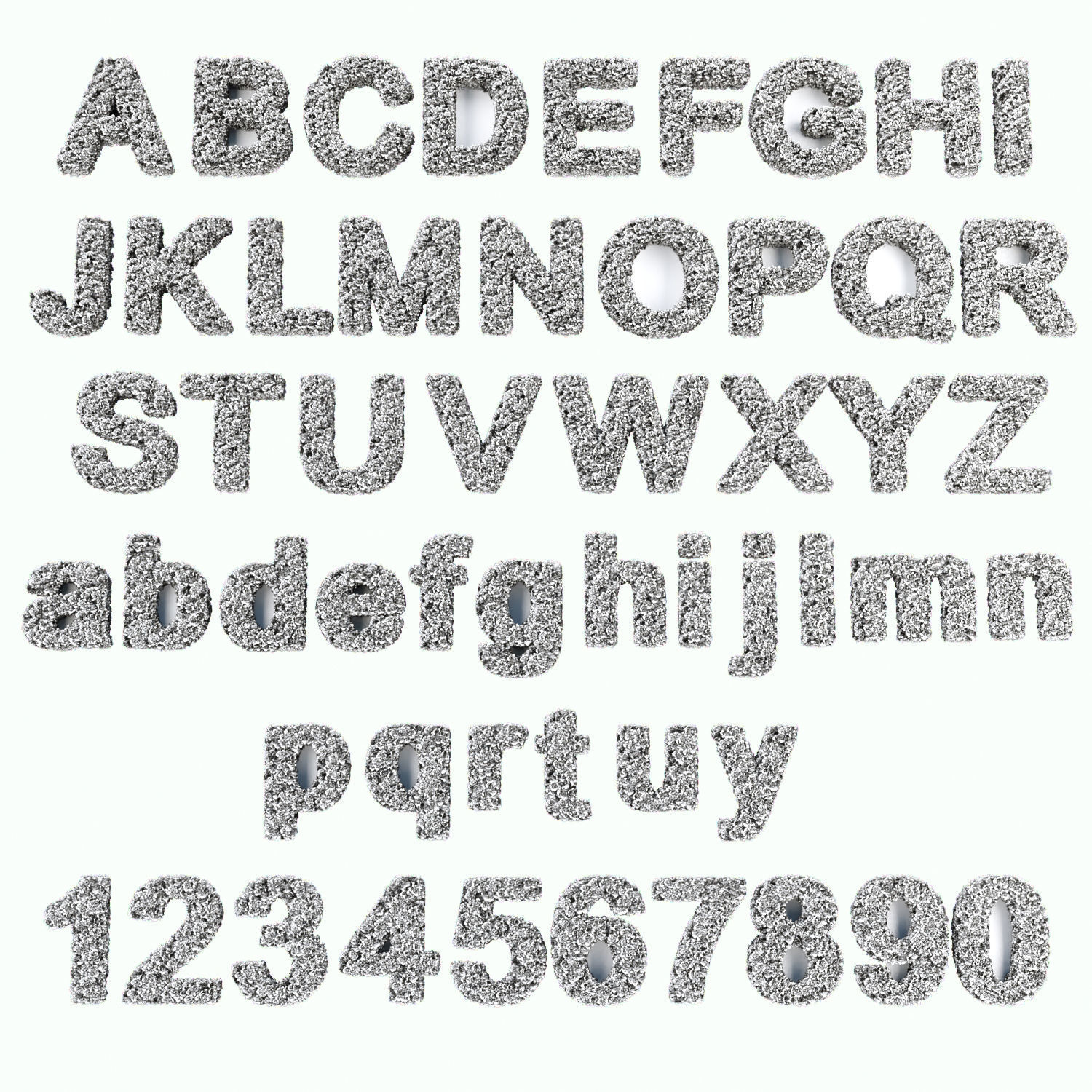 Mossy letters and numbers collection vol 187 3D model_5