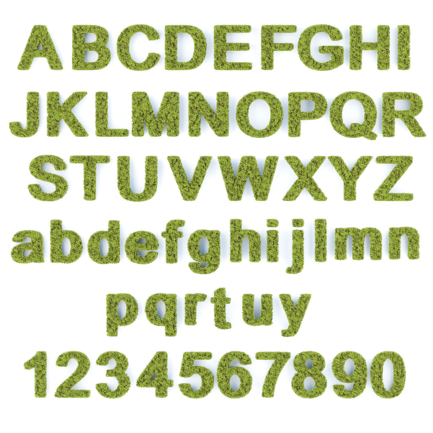 Mossy letters and numbers collection vol 187 3D model_1