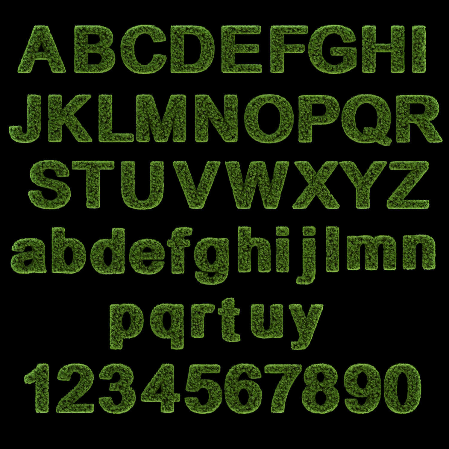 Mossy letters and numbers collection vol 187 3D model_4