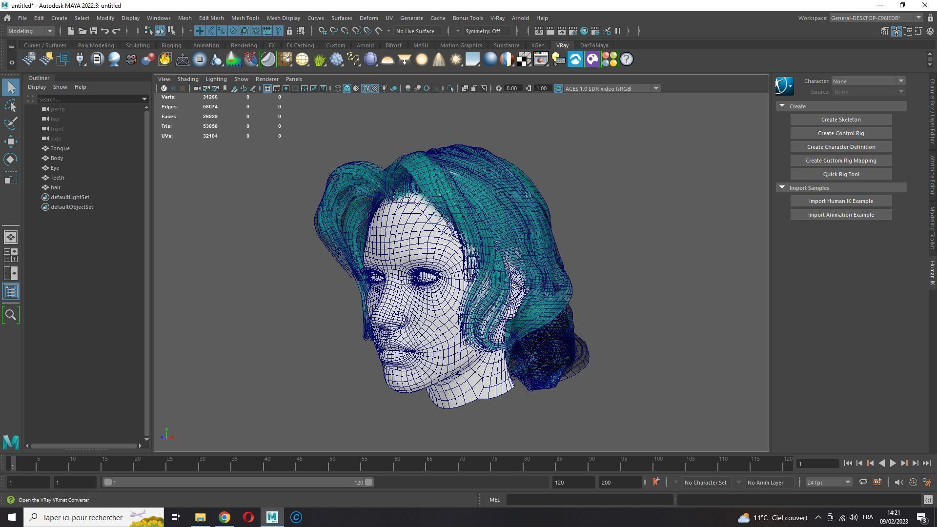 Realistic Female short hair Low-poly 3D model_16