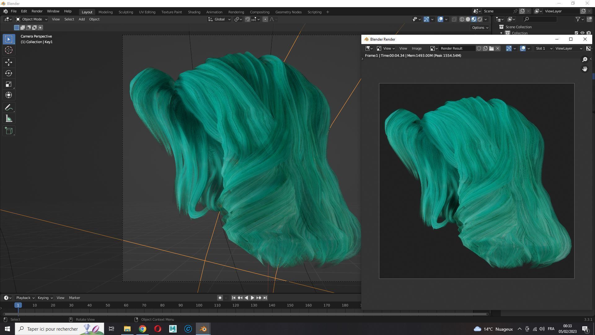 Realistic Female short hair Low-poly 3D model_14