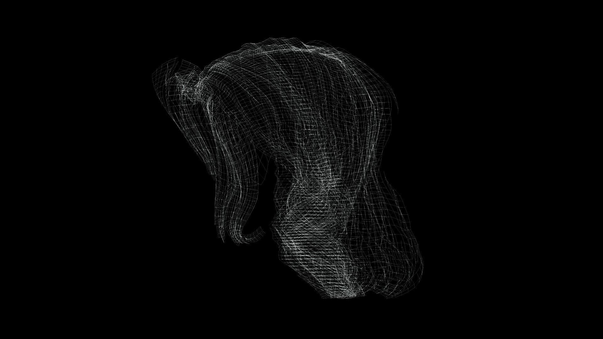 Realistic Female short hair Low-poly 3D model_11