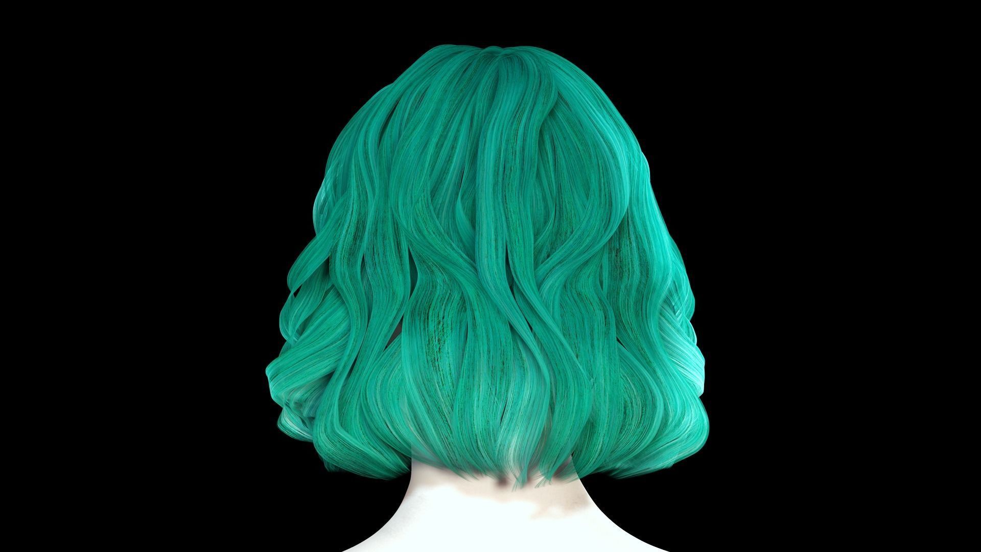 Realistic Female short hair Low-poly 3D model_5