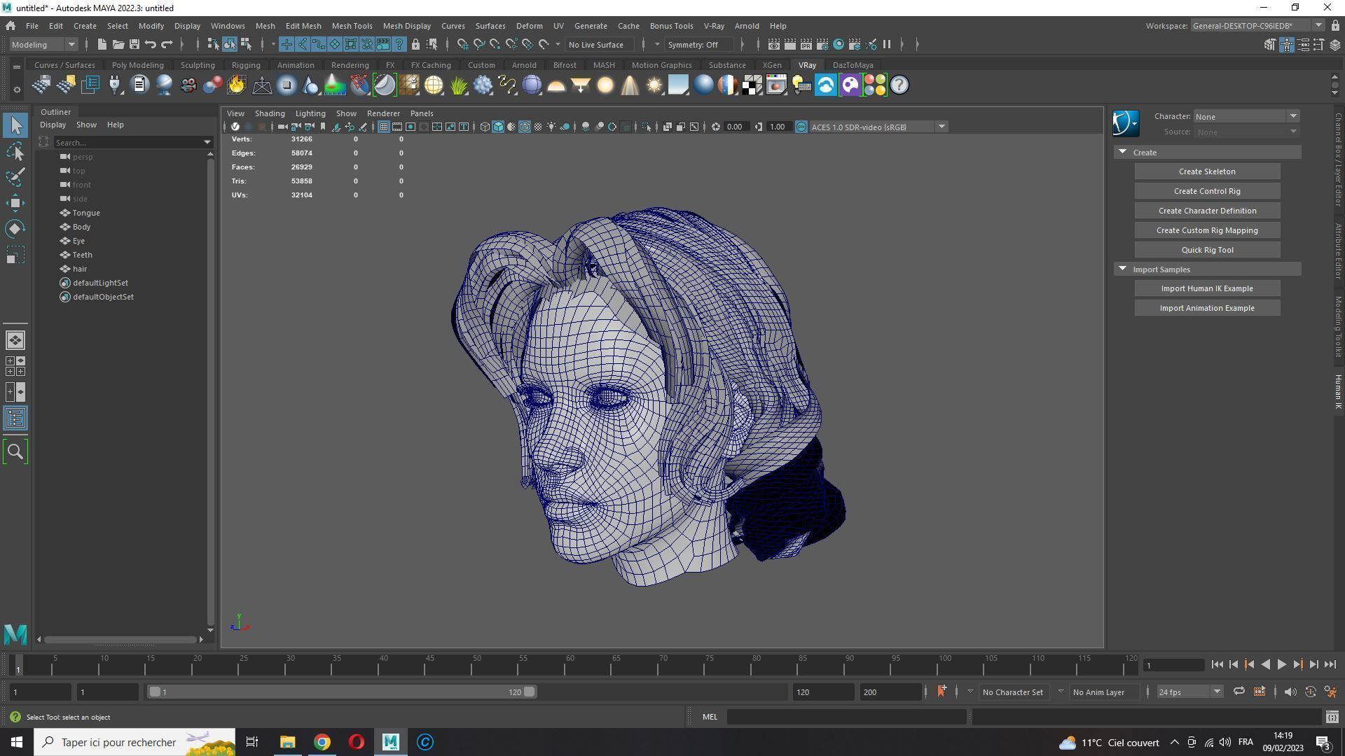 Realistic Female short hair Low-poly 3D model_15