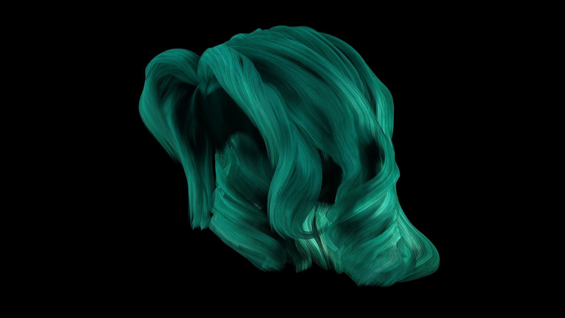 Realistic Female short hair Low-poly 3D model_7