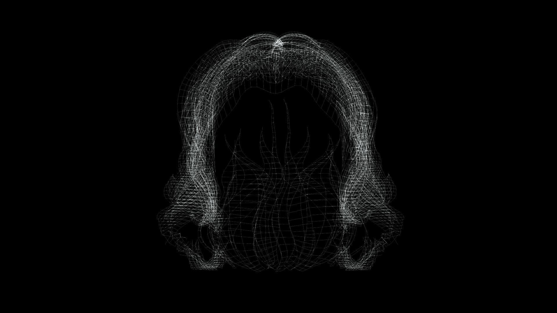 Realistic Female short hair Low-poly 3D model_12