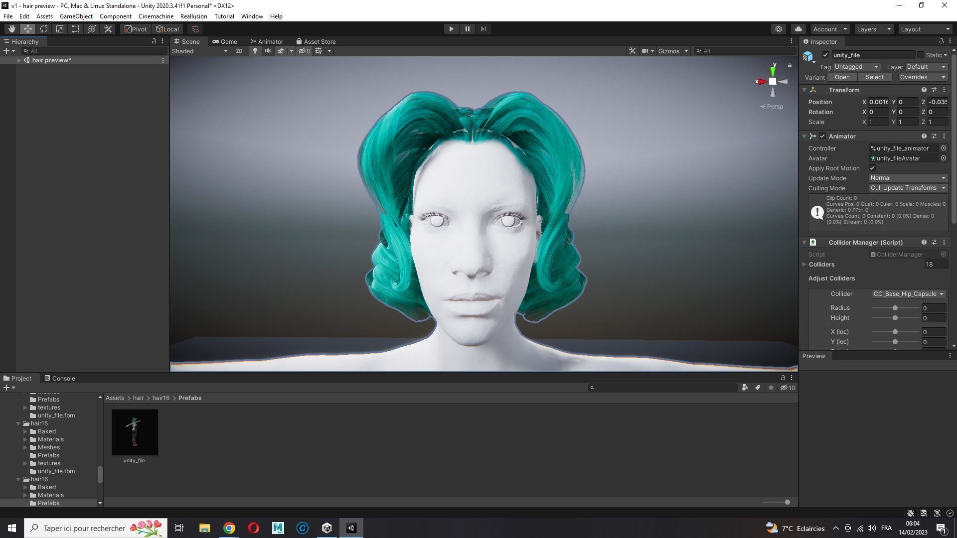 Realistic Female short hair Low-poly 3D model_23