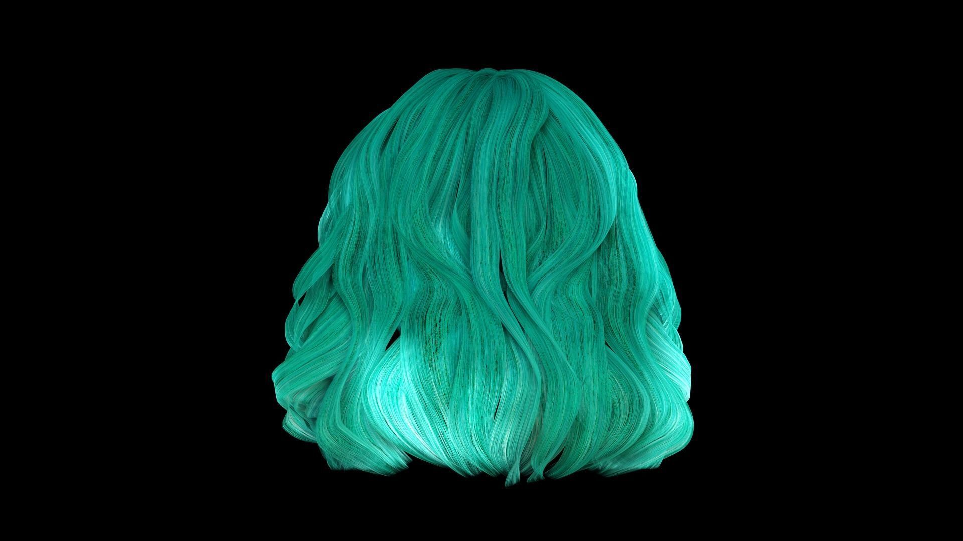 Realistic Female short hair Low-poly 3D model_9