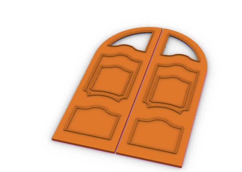 3 d door modling 3D model_1