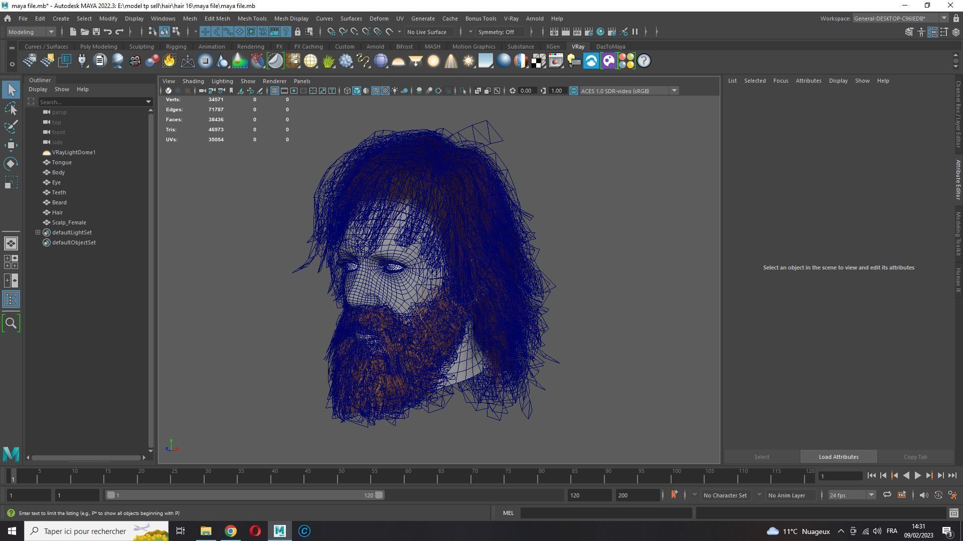Realistic Hair Beard brows mustache Low-poly 3D model_17