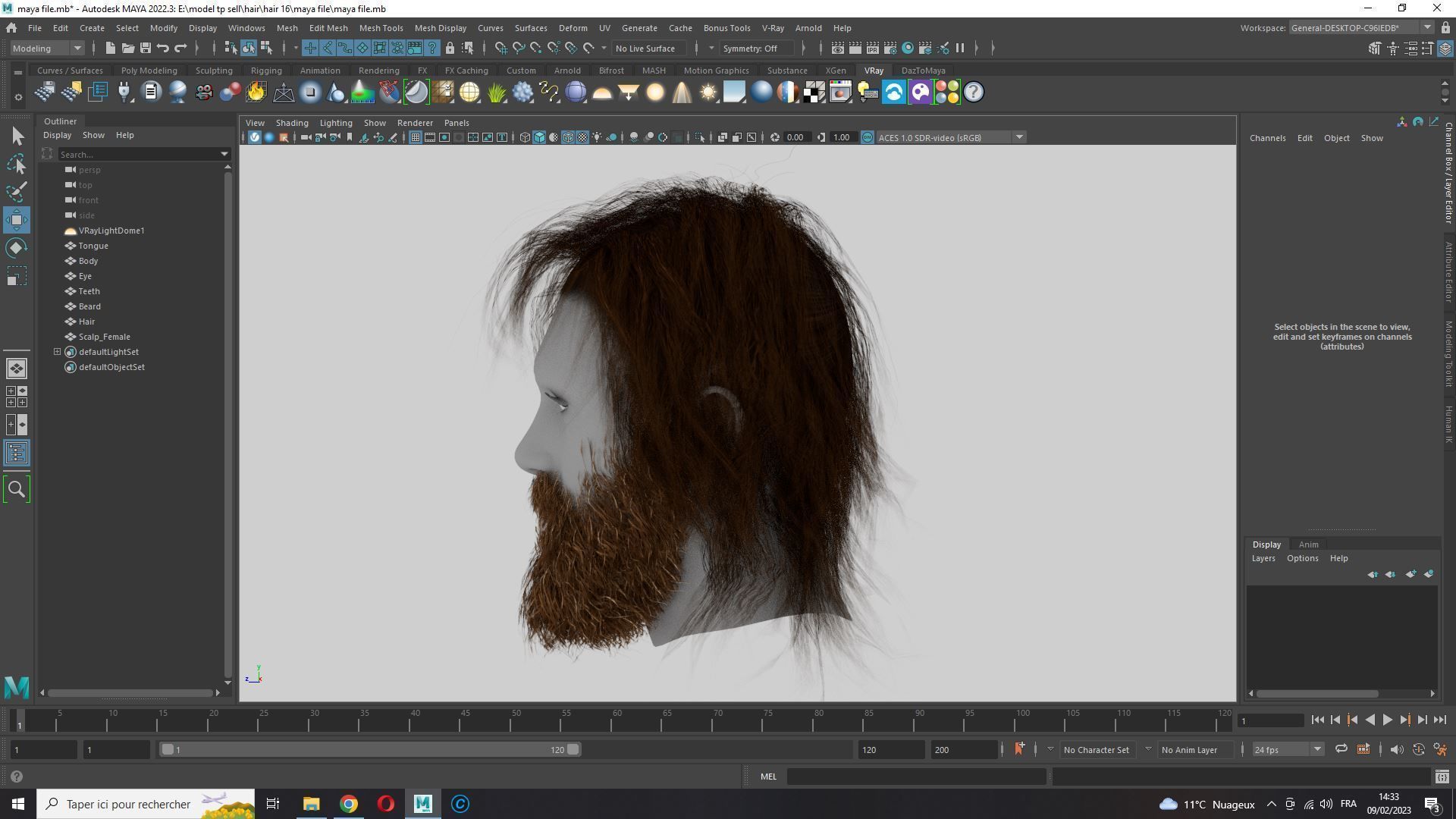 Realistic Hair Beard brows mustache Low-poly 3D model_19