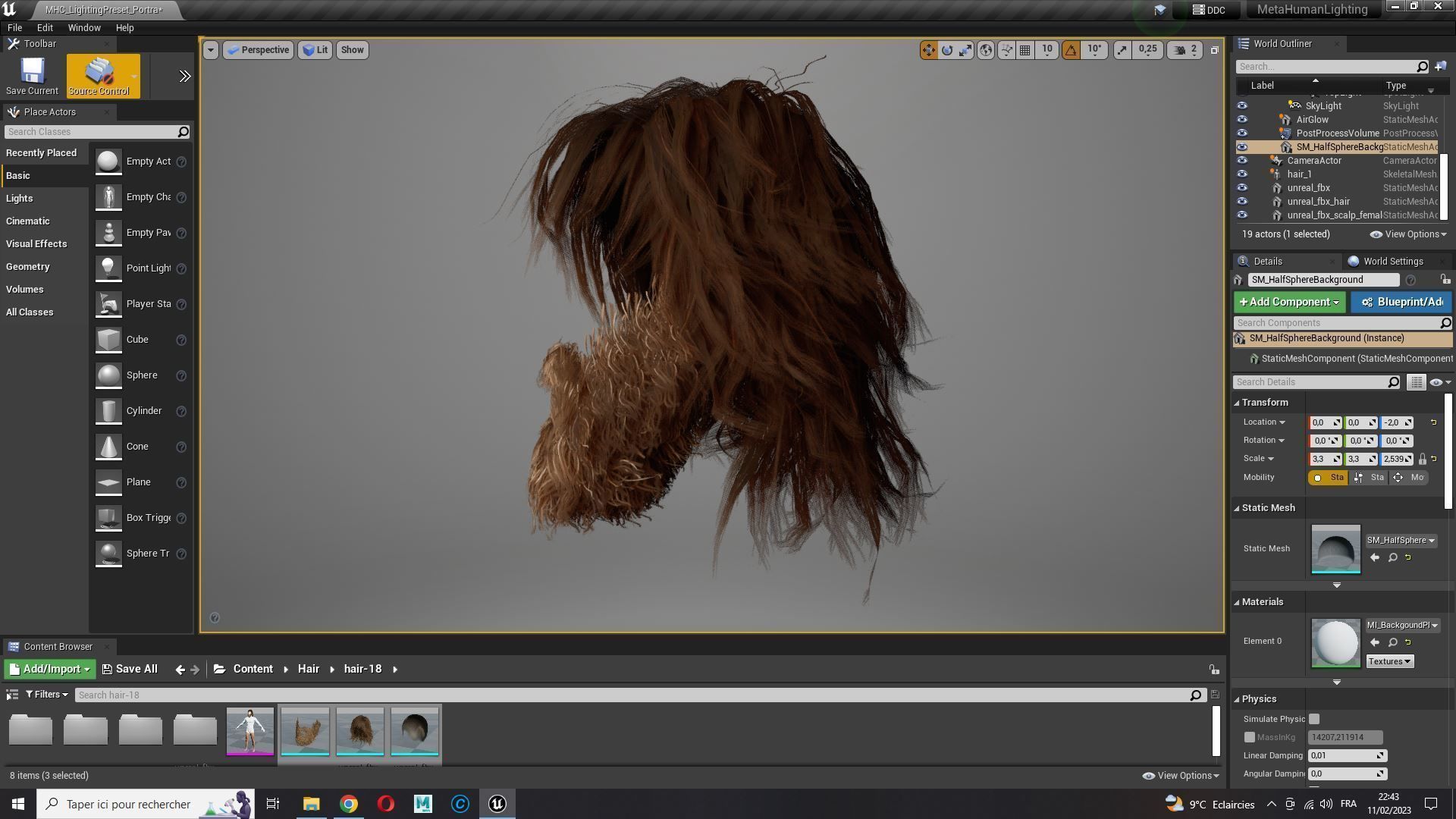 Realistic Hair Beard brows mustache Low-poly 3D model_22