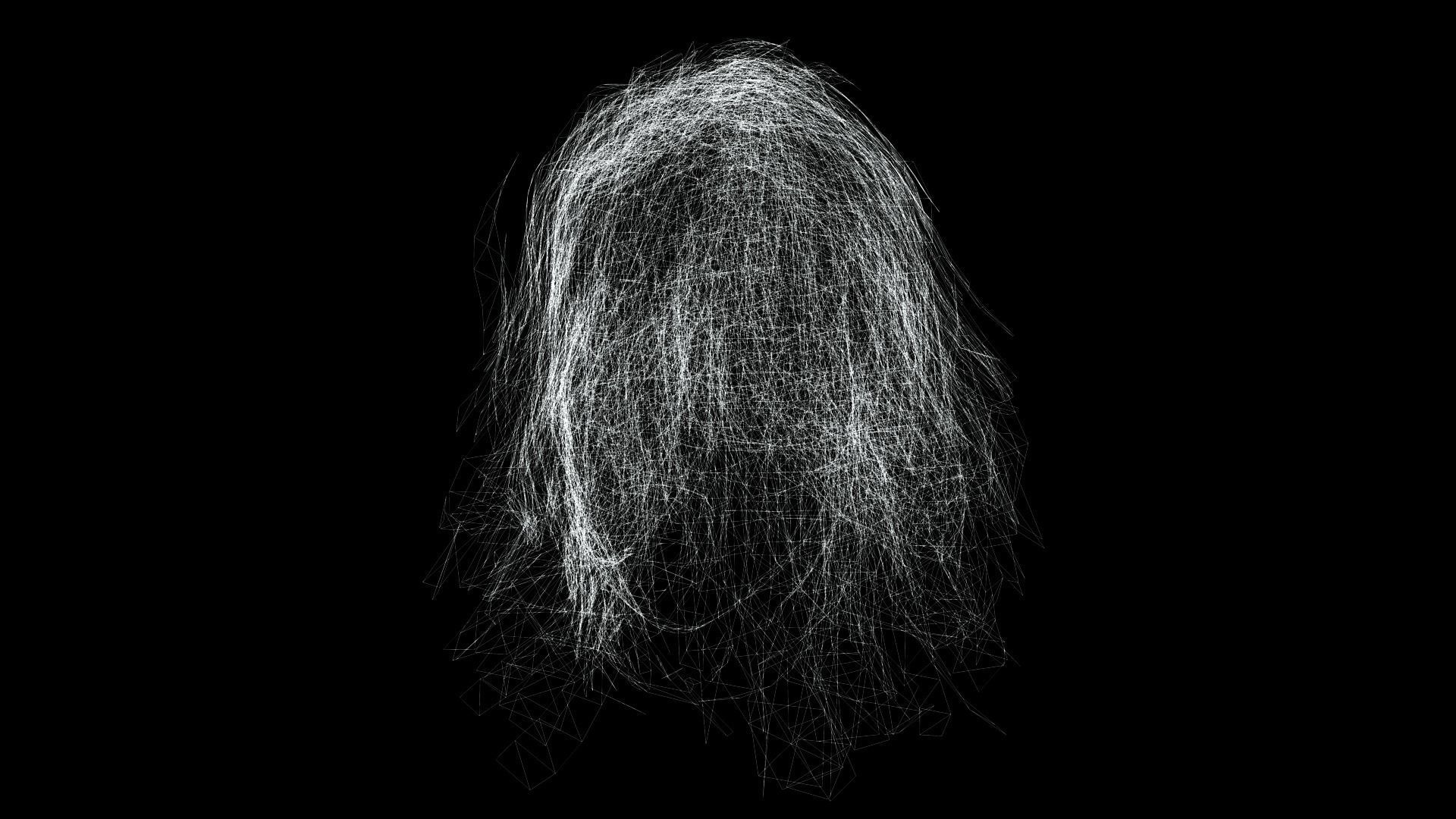 Realistic Hair Beard brows mustache Low-poly 3D model_14