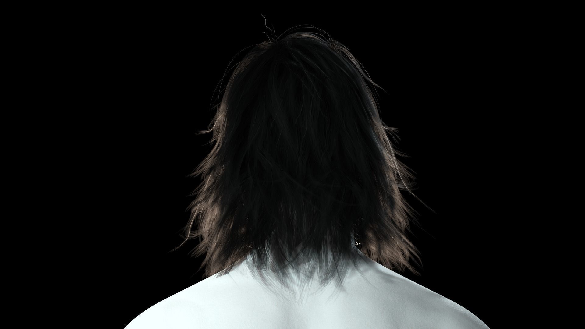 Realistic Hair Beard brows mustache Low-poly 3D model_7