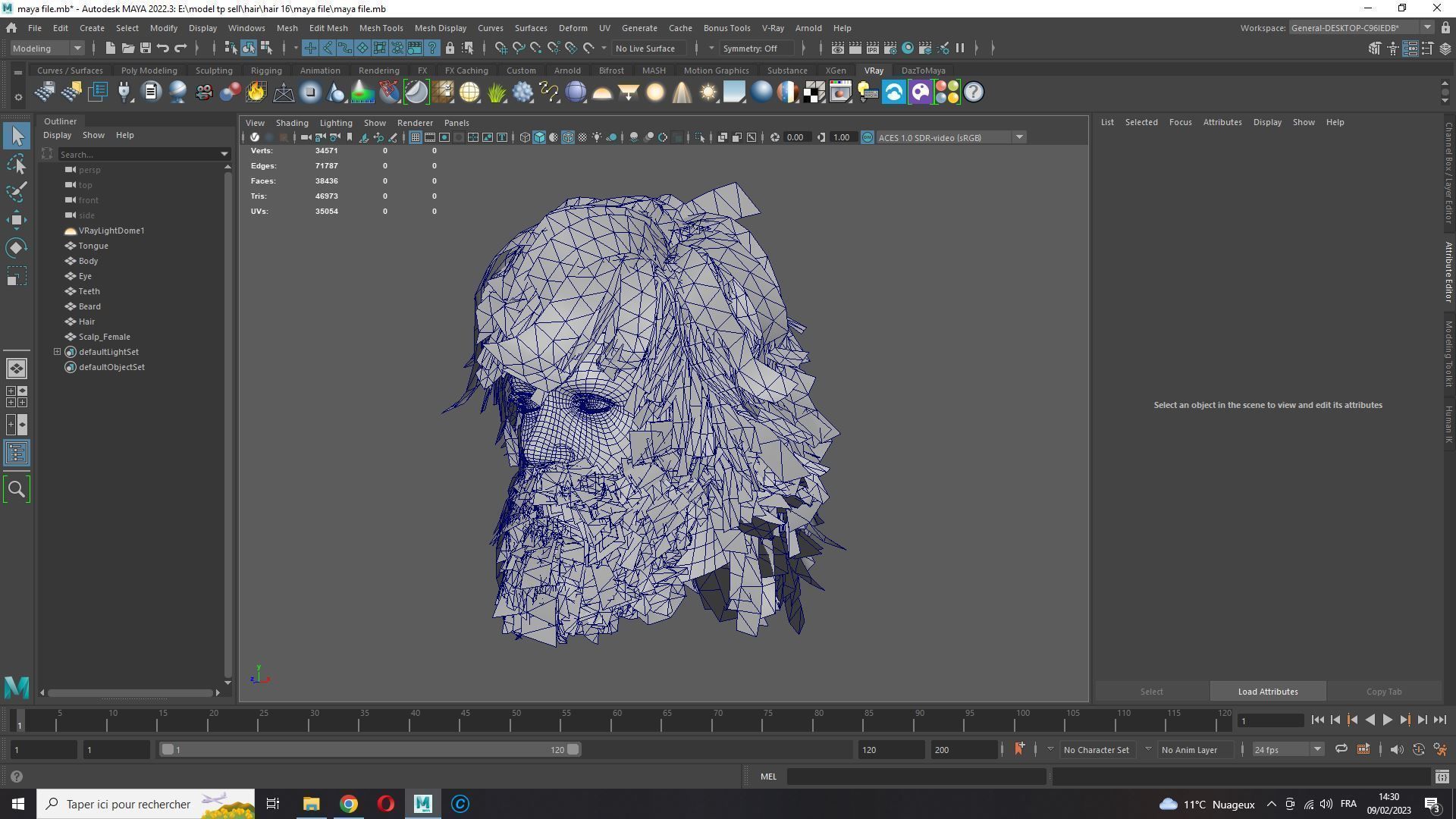 Realistic Hair Beard brows mustache Low-poly 3D model_16