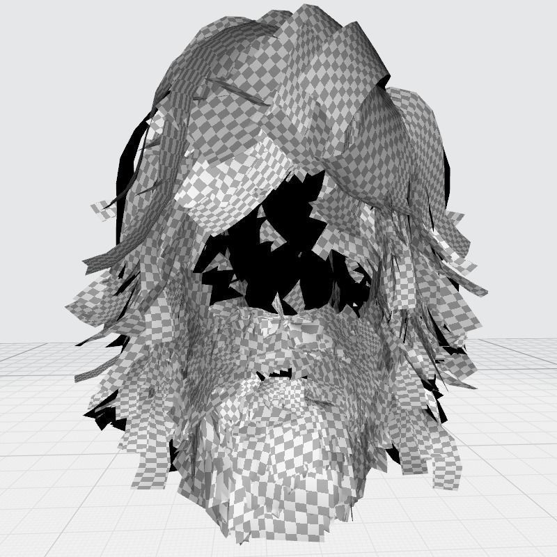 Realistic Hair Beard brows mustache Low-poly 3D model_28