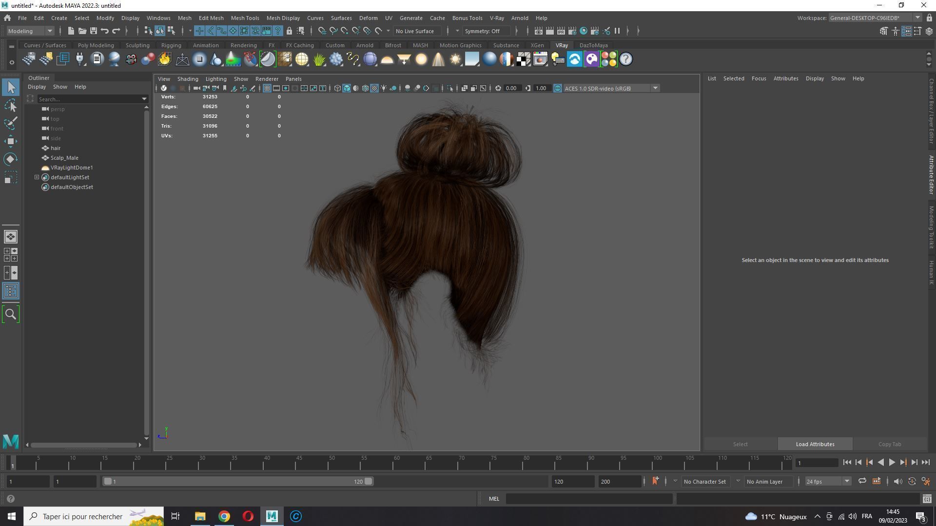 Realistic Female hair colorable Low-poly 3D model_21