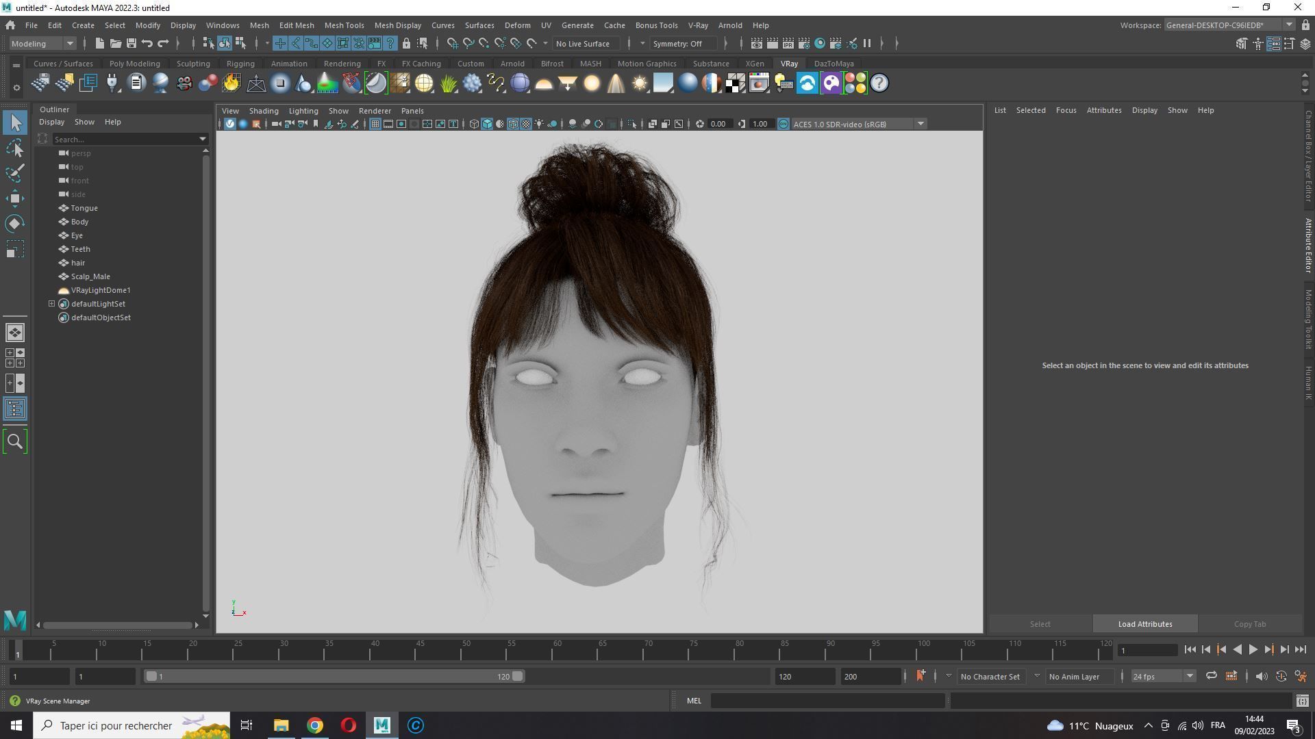 Realistic Female hair colorable Low-poly 3D model_17