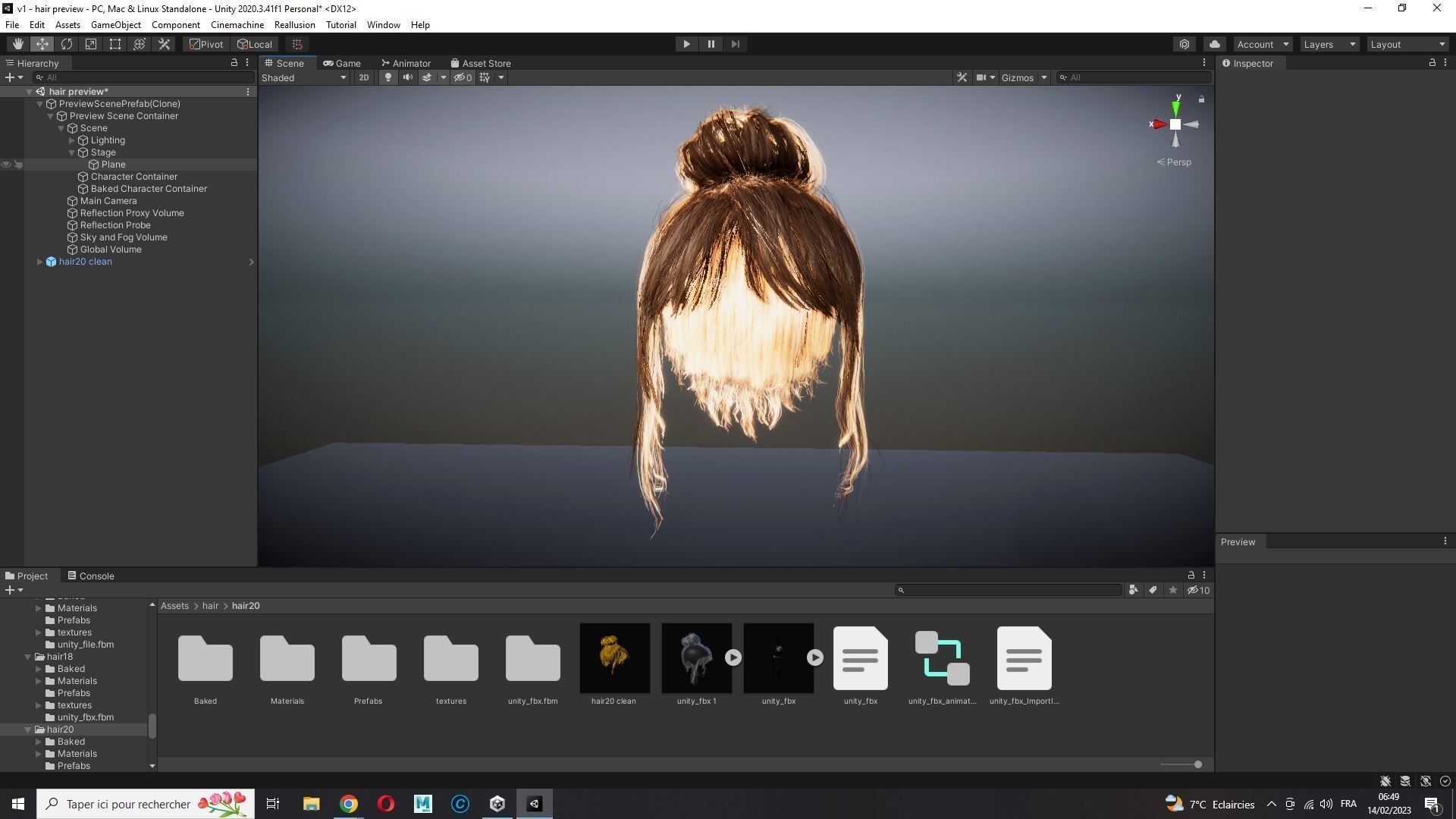 Realistic Female hair colorable Low-poly 3D model_26