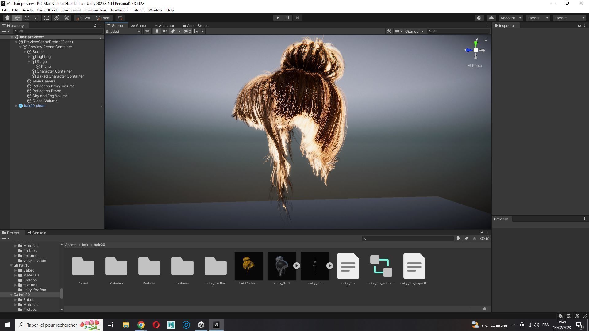 Realistic Female hair colorable Low-poly 3D model_25