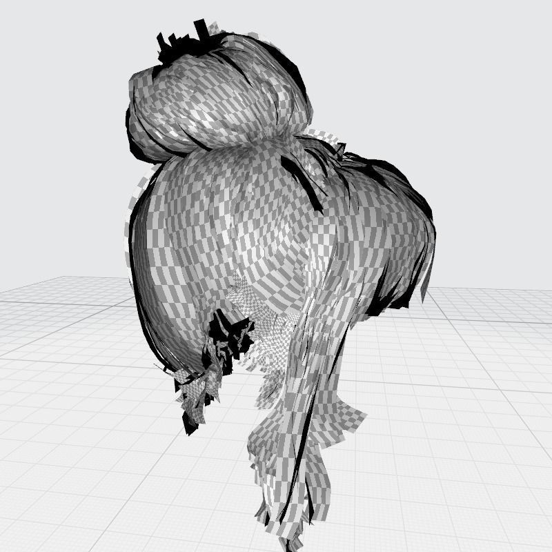 Realistic Female hair colorable Low-poly 3D model_27