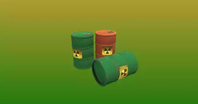Toxic Barrel Game Asset Free low-poly 3D model